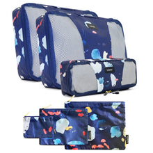Travel Luggage Organizer - 6 pc - Packing Cubes & Accessory Pouches (Navy Tidal)