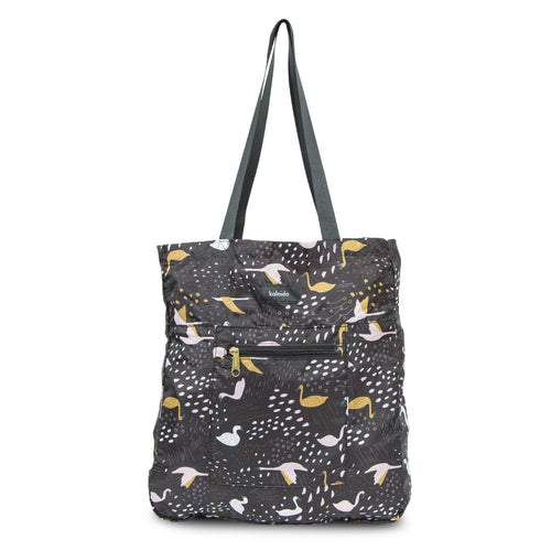 Black Swans Packable Everyday Shopper Tote